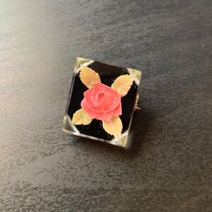 Vintage Lucite Rose Brooch